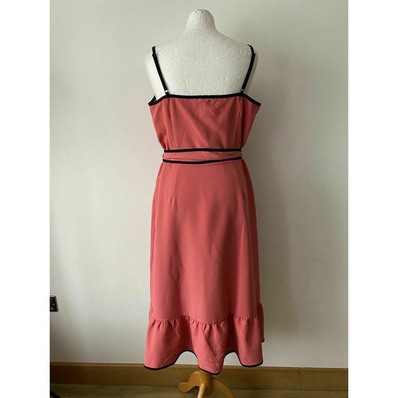 mint & berry Faux Wrap Strapy Dress Size 14 Baroque Rose - Picture 10 of 11